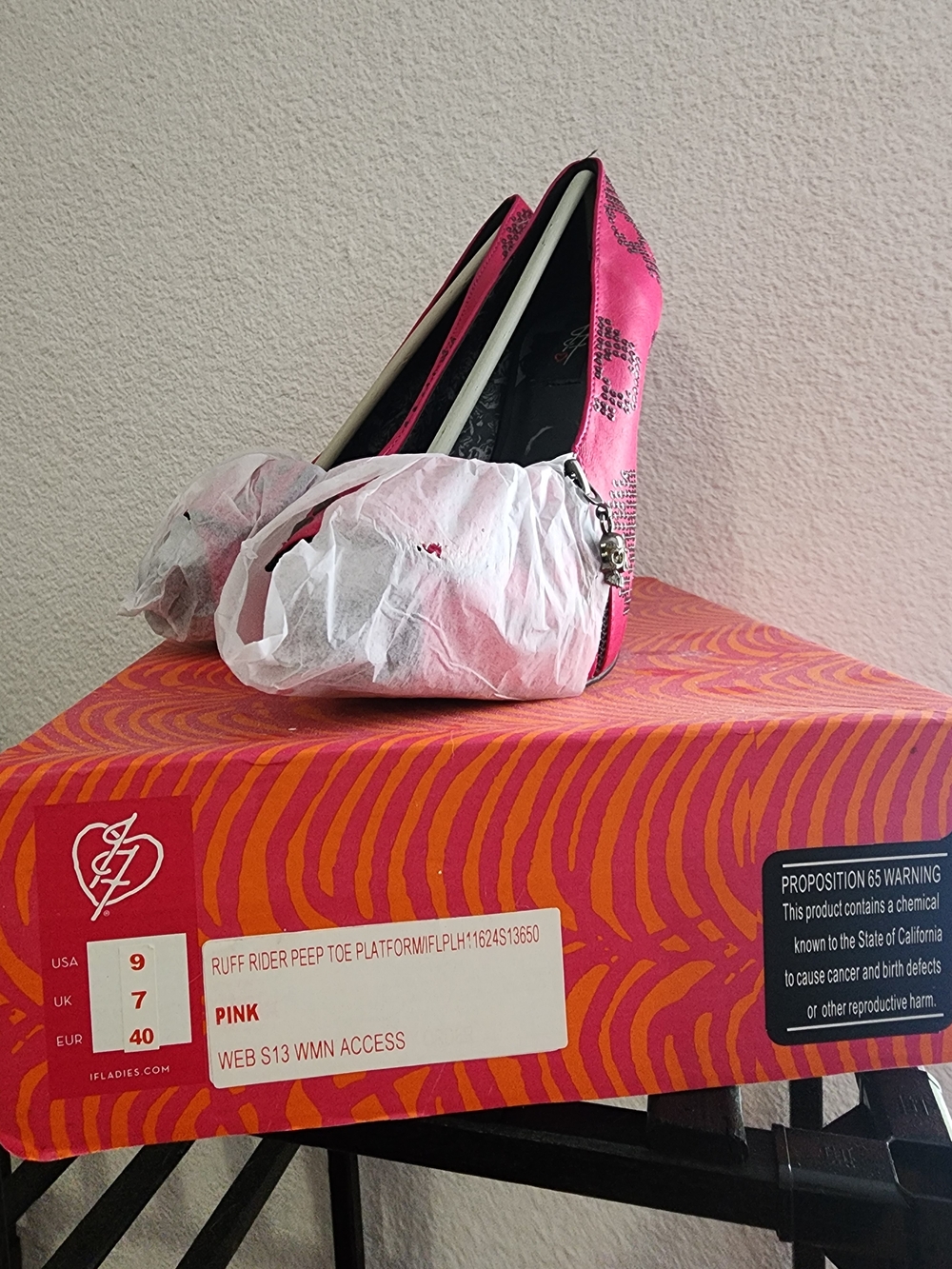 Iron Fist Pink Peep Toe Platform Heels